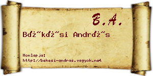 Békési András névjegykártya