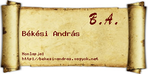 Békési András névjegykártya