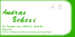 andras bekesi business card
